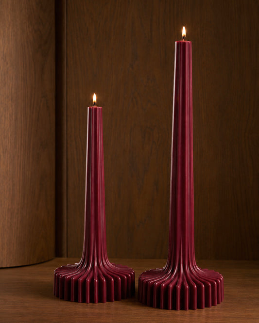 Vela Canelada com Base Alta Burgundy