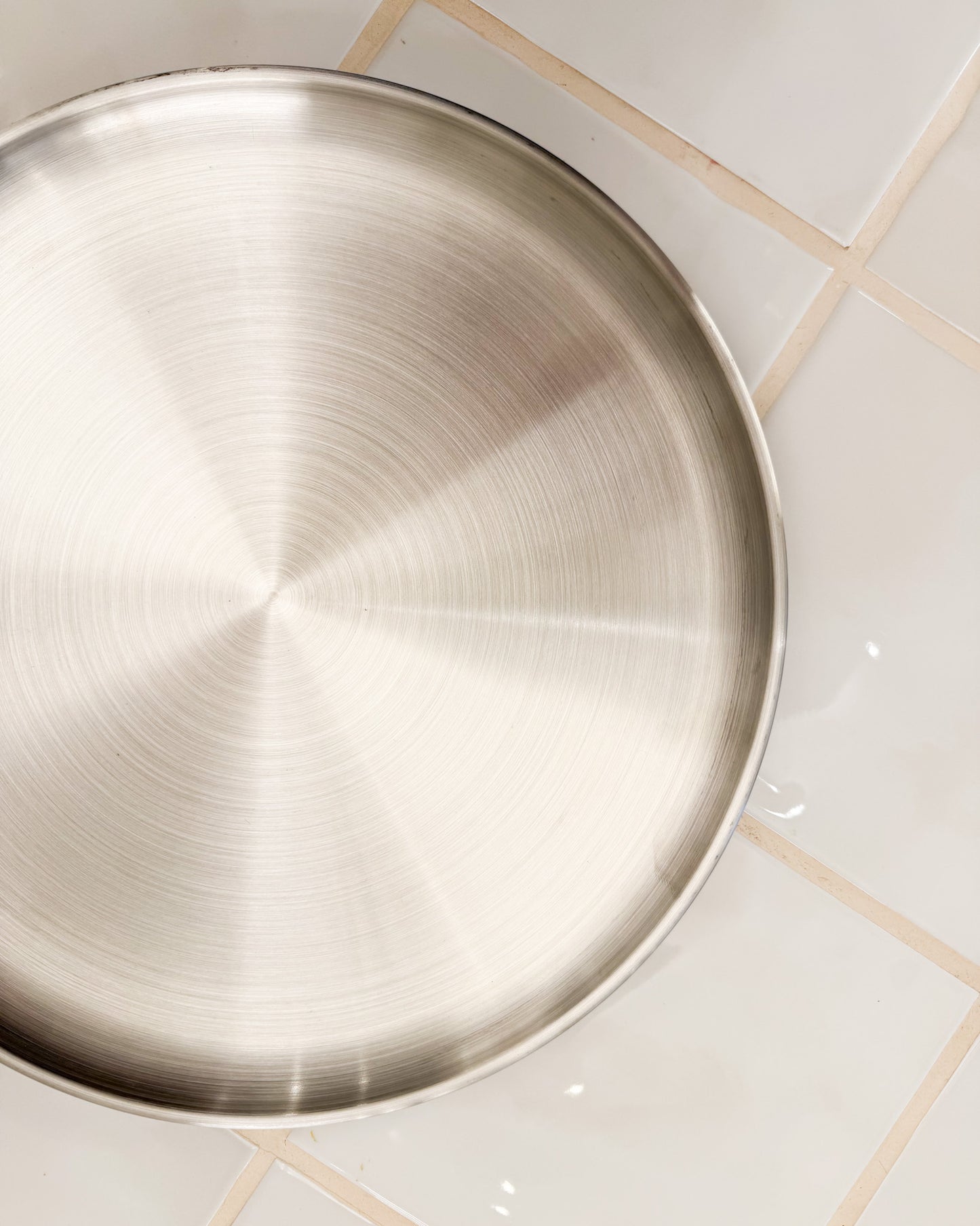 Prato Sobremesa em Inox 26cm