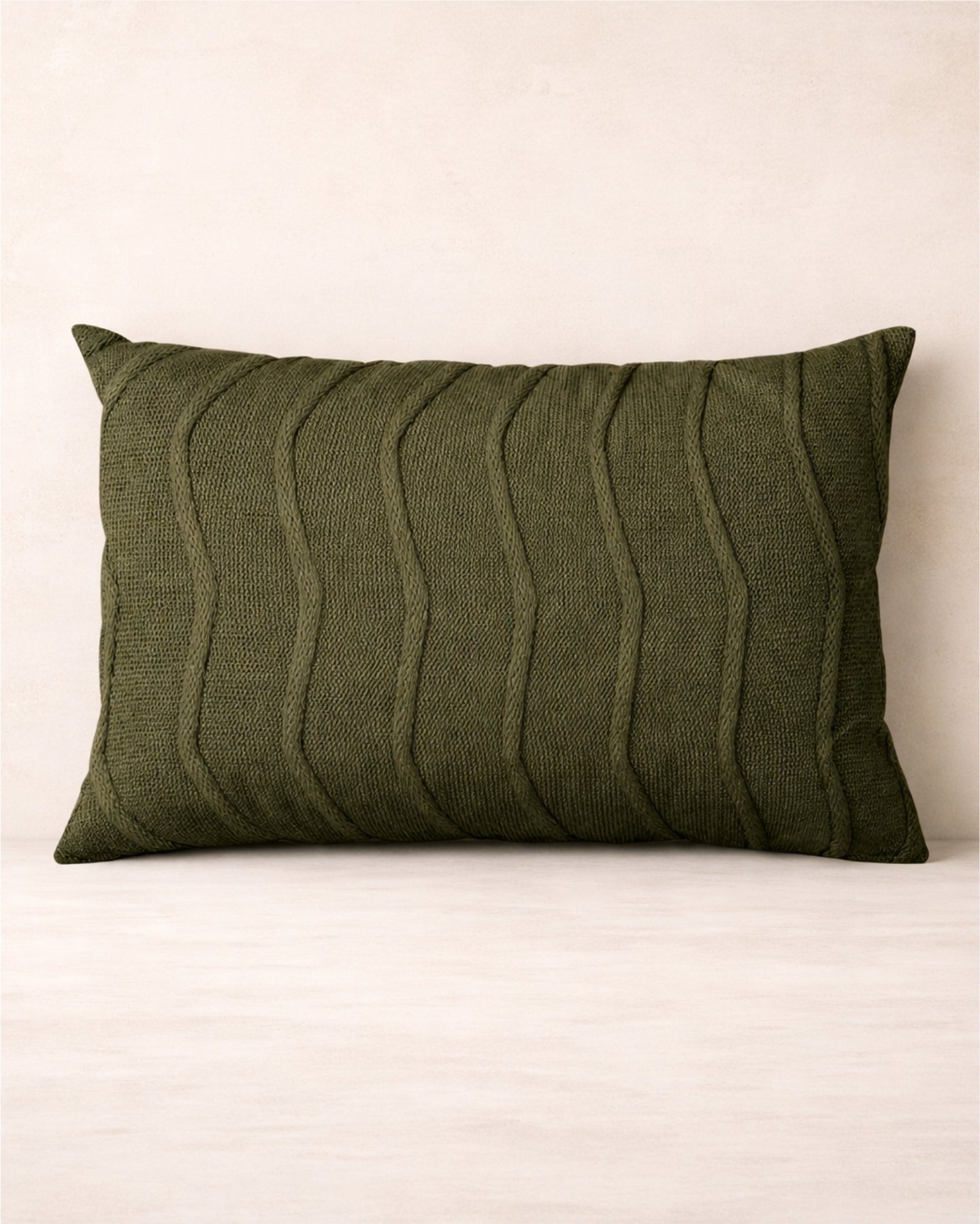 Almofada Baguete em Tricô Verde