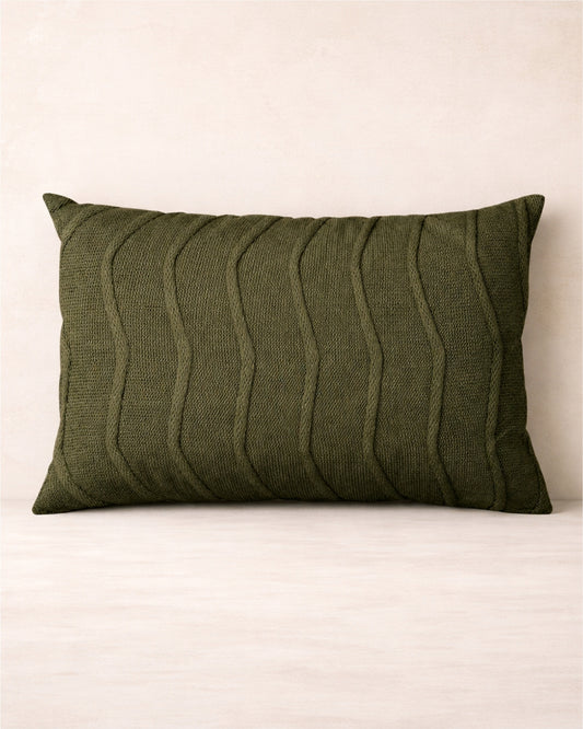 Almofada Baguete em Tricô Verde