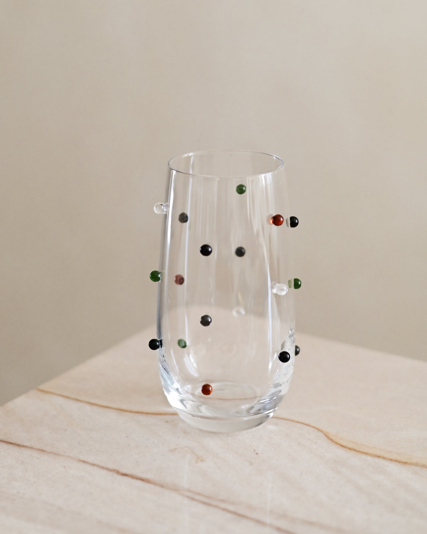 Copo em Vidro Mini Esferas Coloridas