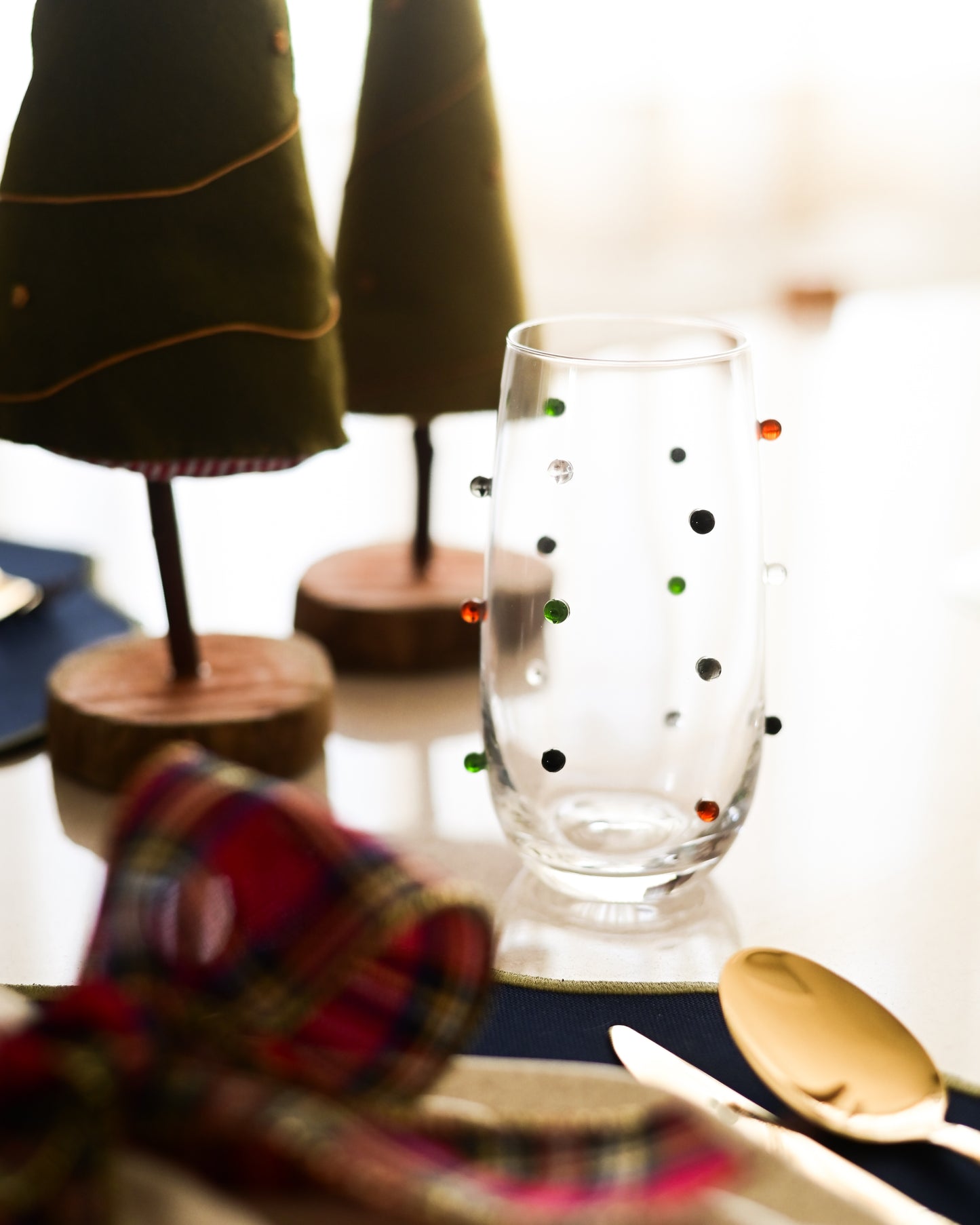 Copo em Vidro Mini Esferas Coloridas