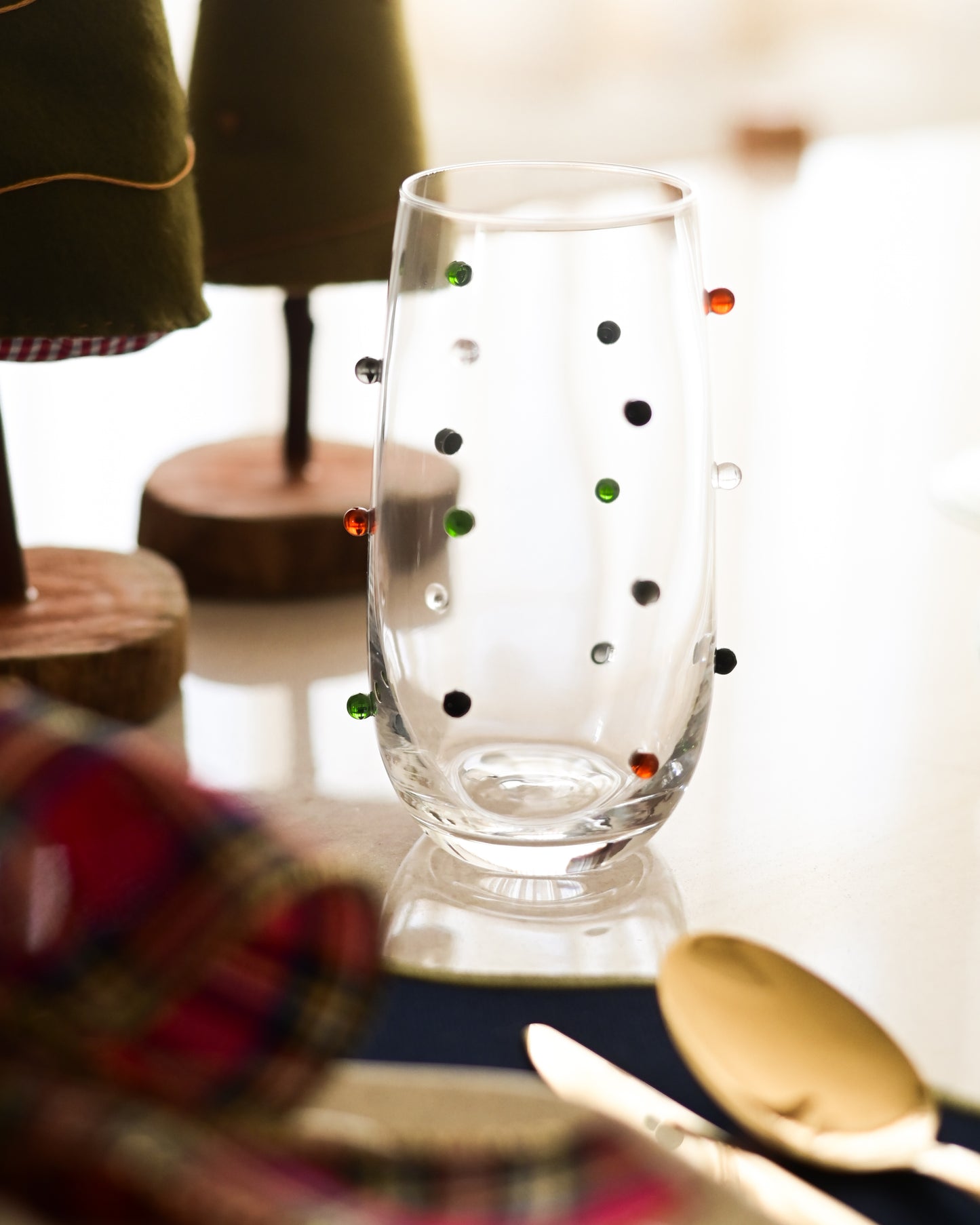 Copo em Vidro Mini Esferas Coloridas