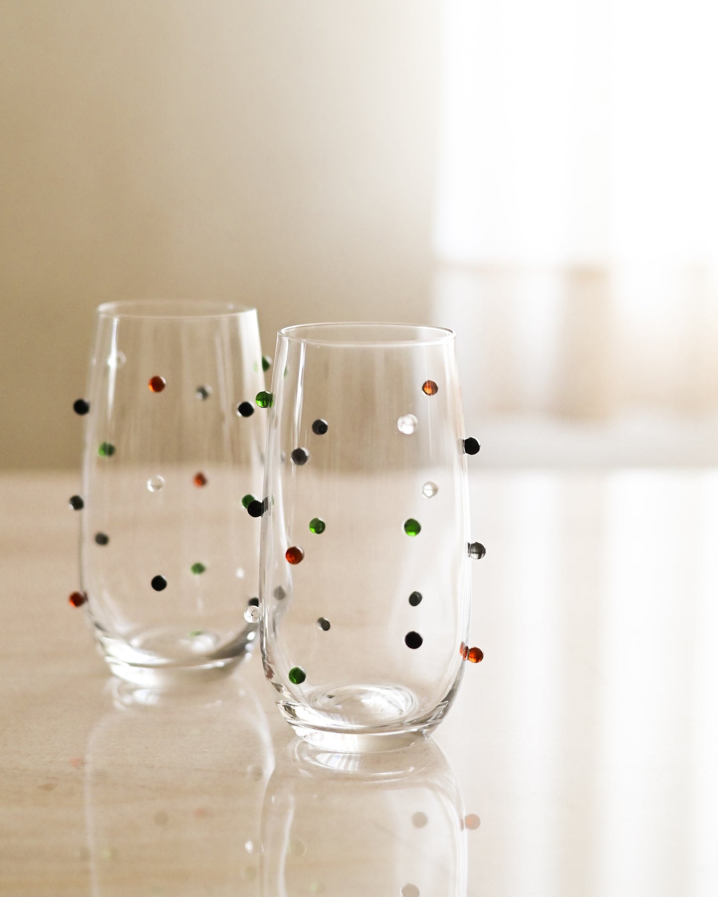 Copo em Vidro Mini Esferas Coloridas