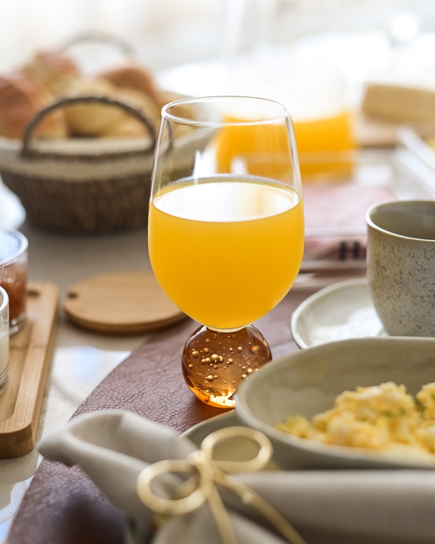 Taça em Vidro Bubble Âmbar