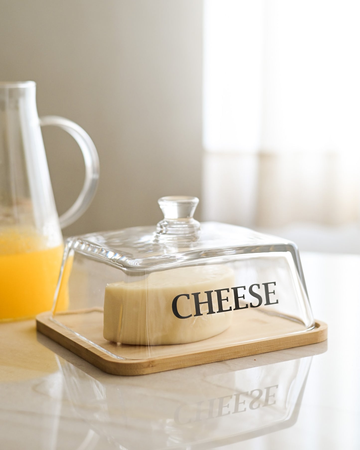 Porta Queijo com base em Bambu