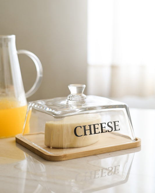 Porta Queijo com base em Bambu