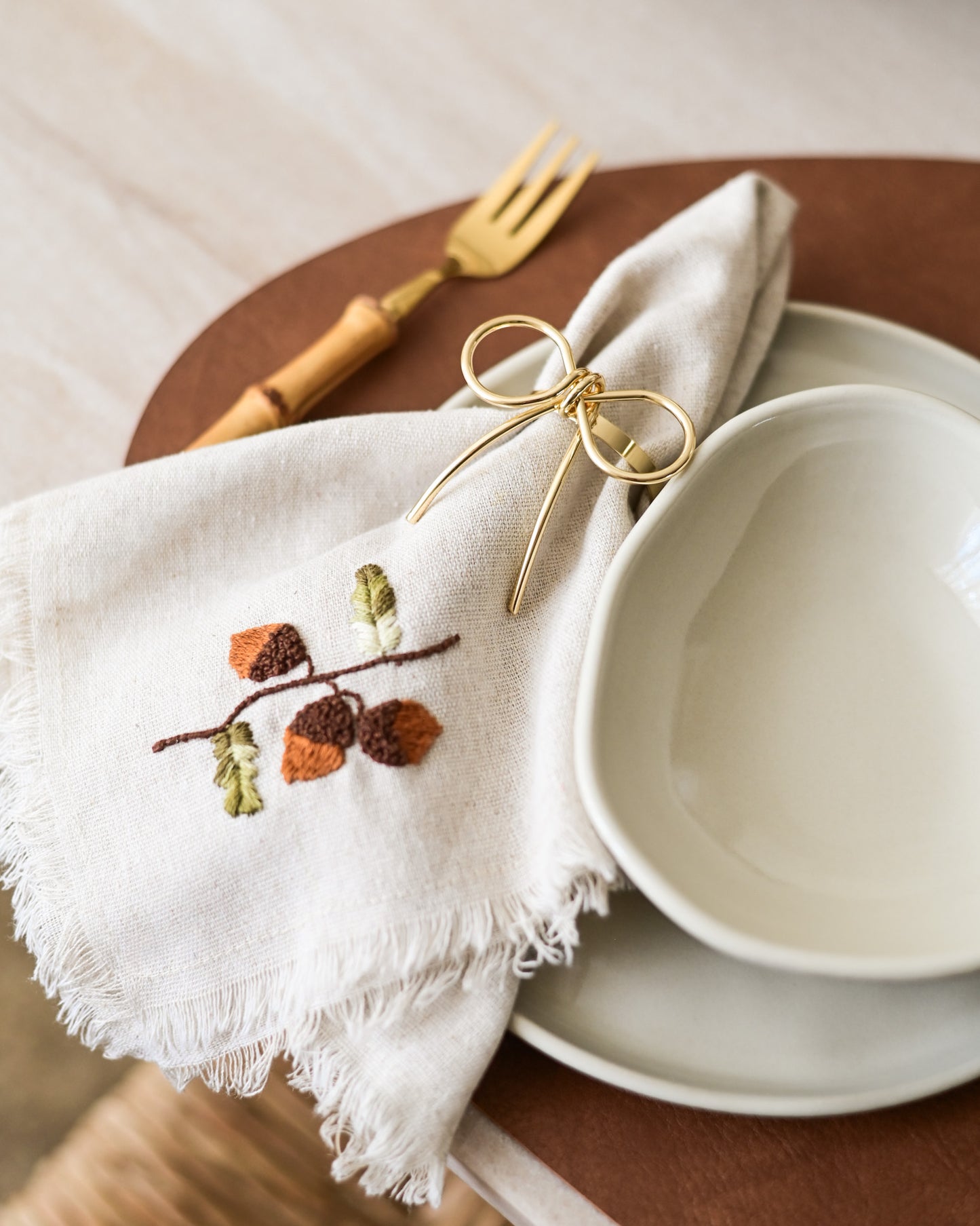 Conjunto 4 Porta Guardanapos Laço Dourado