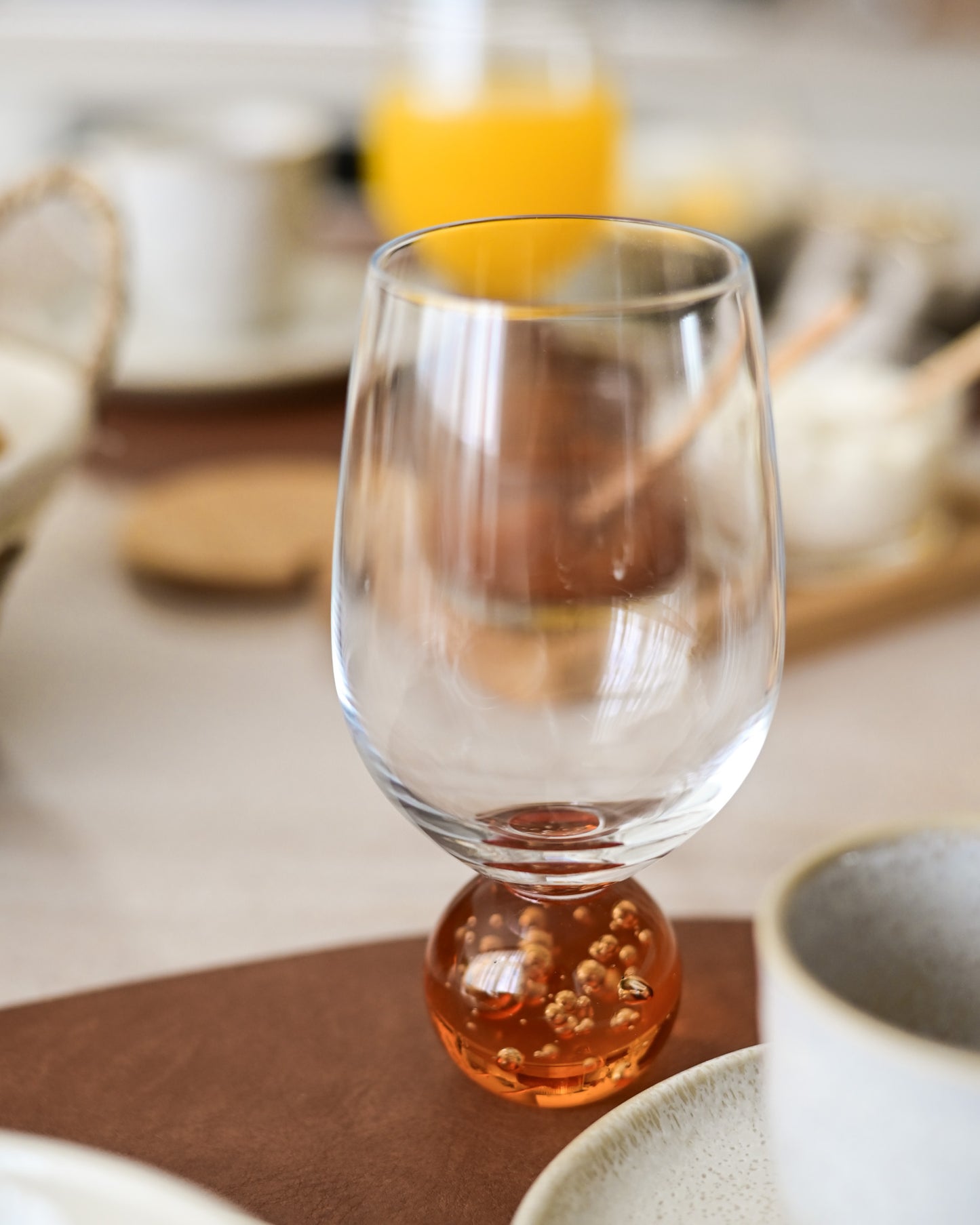 Taça em Vidro Bubble Âmbar