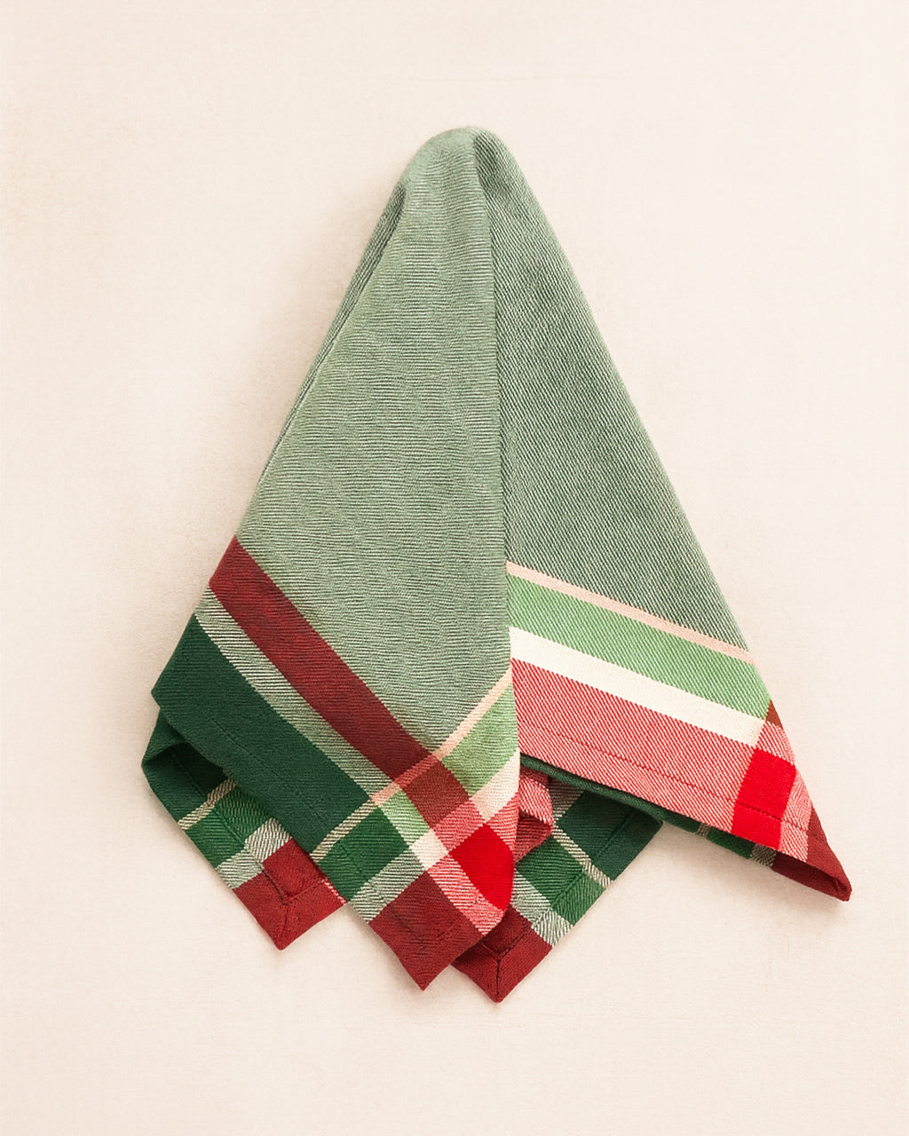 Guardanapo em Tecido Xadrez Natalino