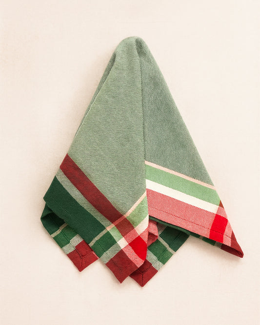 Guardanapo em Tecido Xadrez Natalino