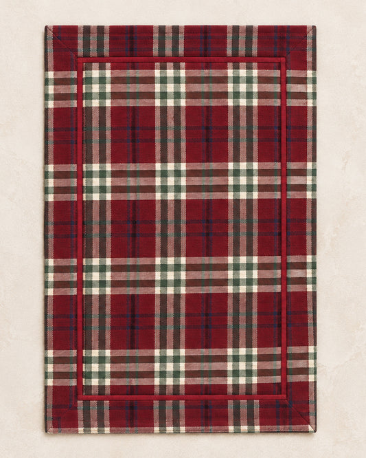 Jogo Americano Xadrez Tartan Bordô 50x36cm
