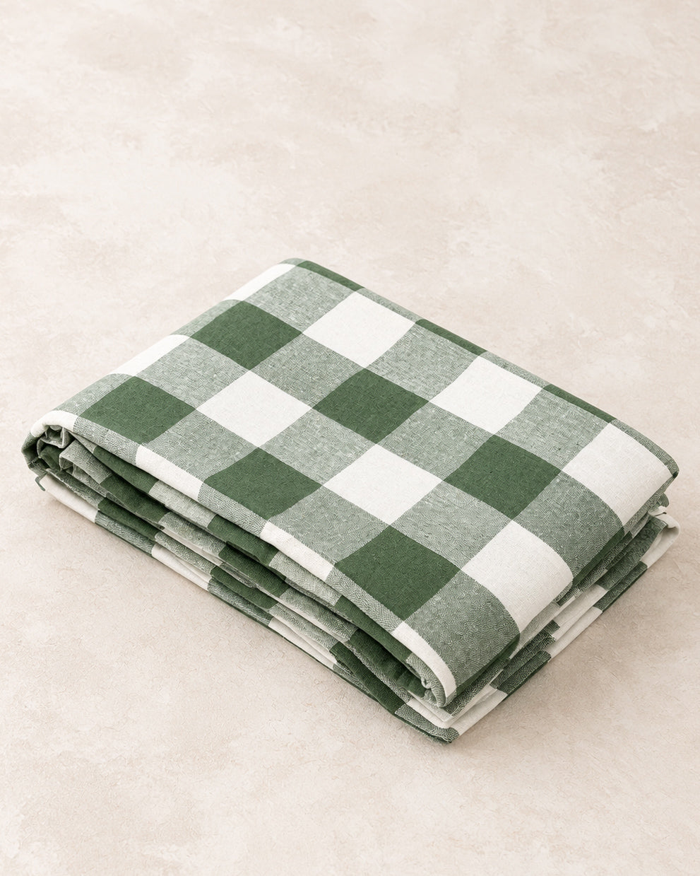 Toalha de Mesa Retangular em Tecido Xadrez Verde 150 x 280 cm