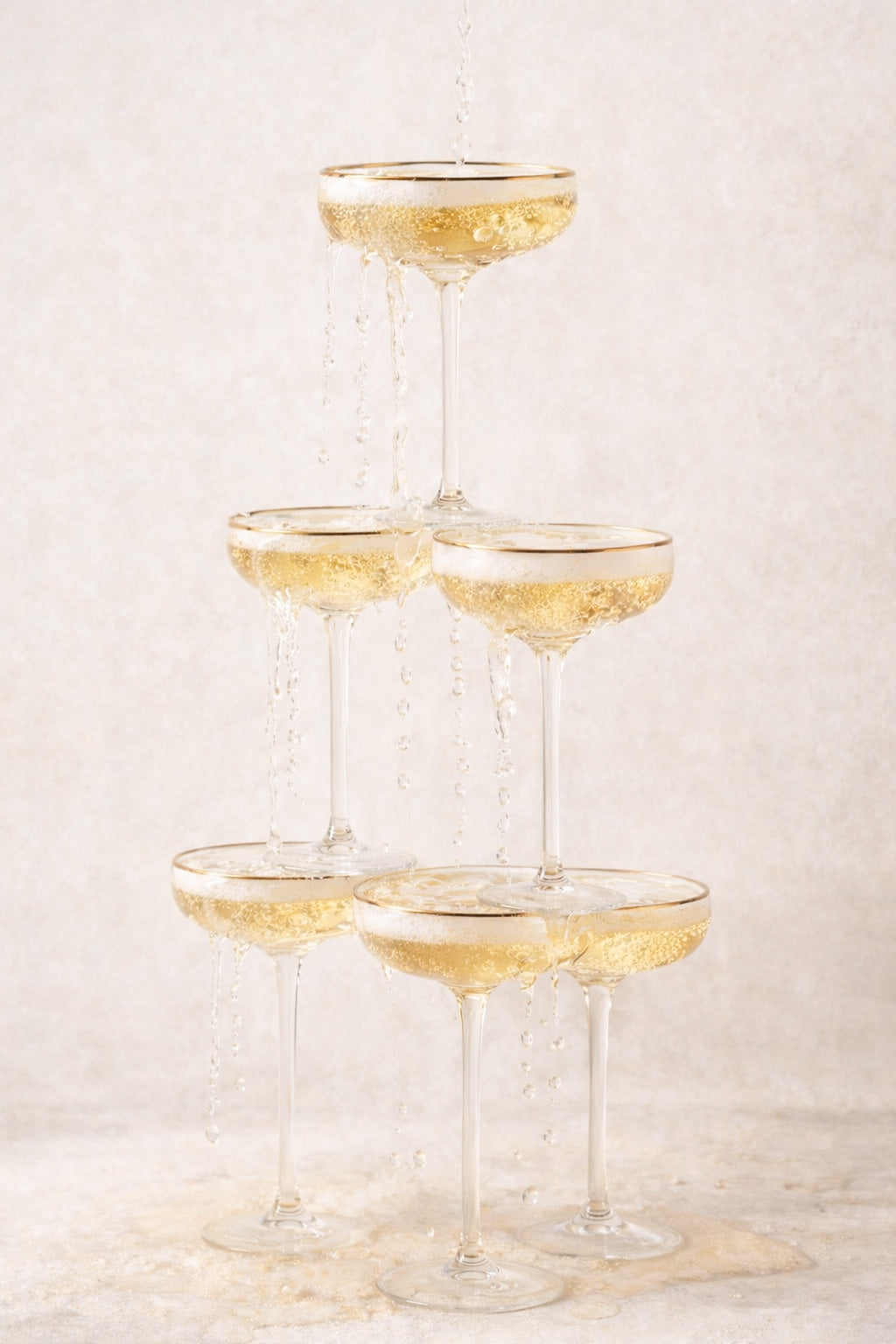 Taça Coupe com Borda Dourada 200ml