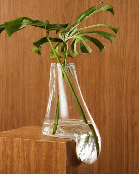 Vaso Nuvem Escorrido em Vidro Soprado