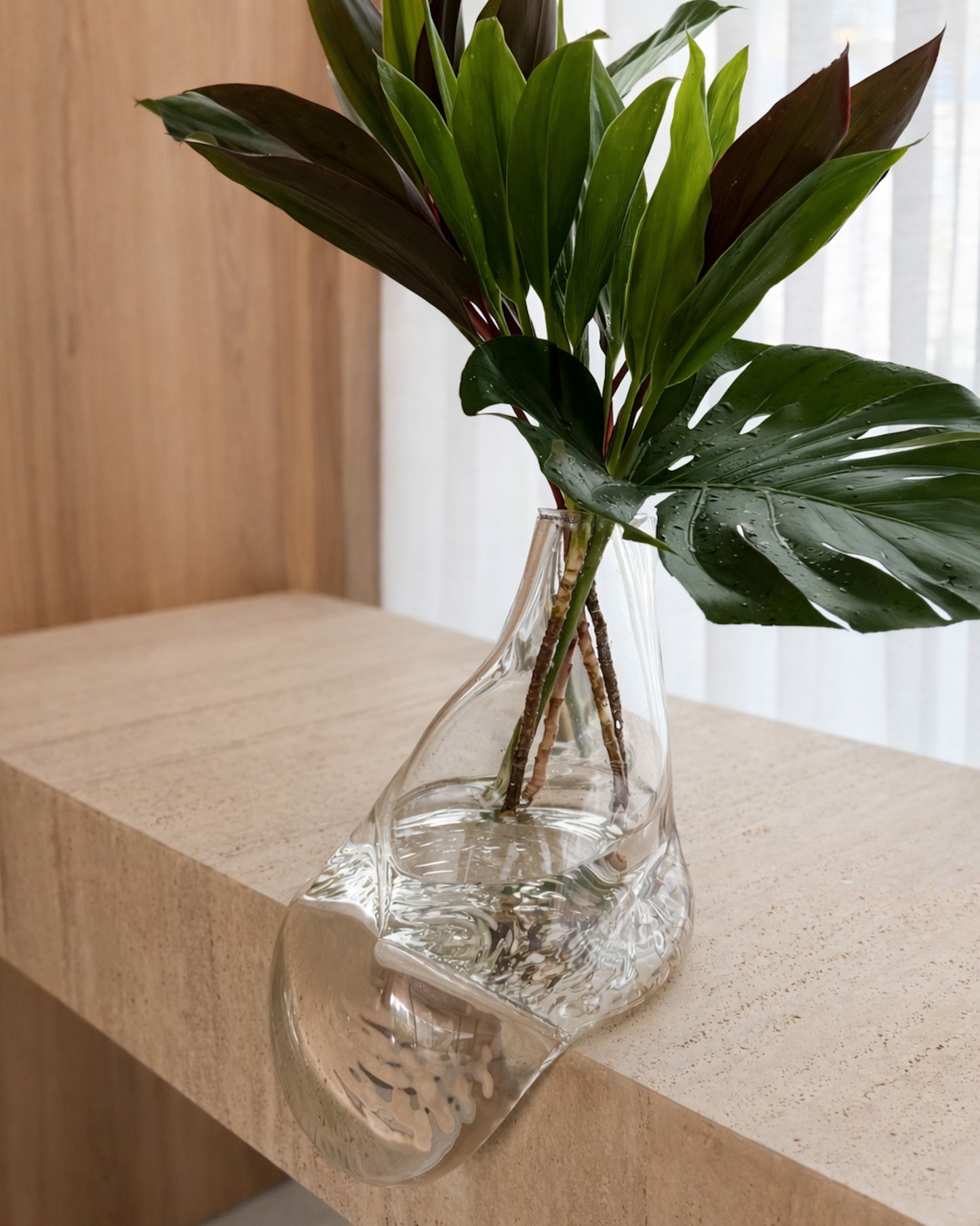 Vaso Nuvem Escorrido Amassado em Vidro Soprado