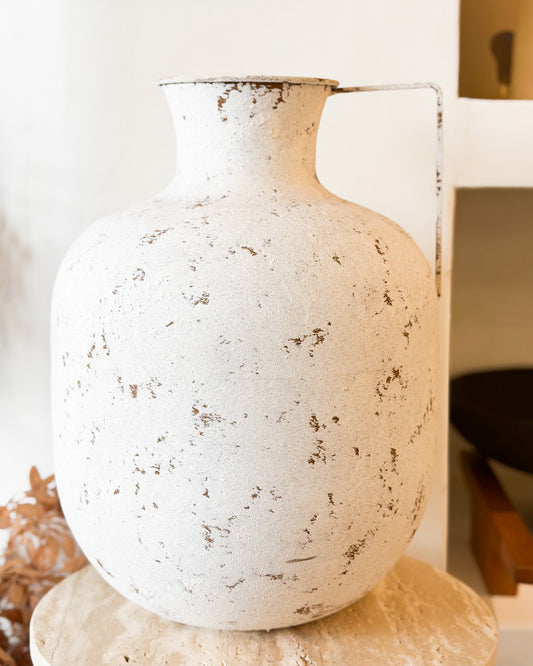 Vaso em Metal Textura Rústica 41cm
