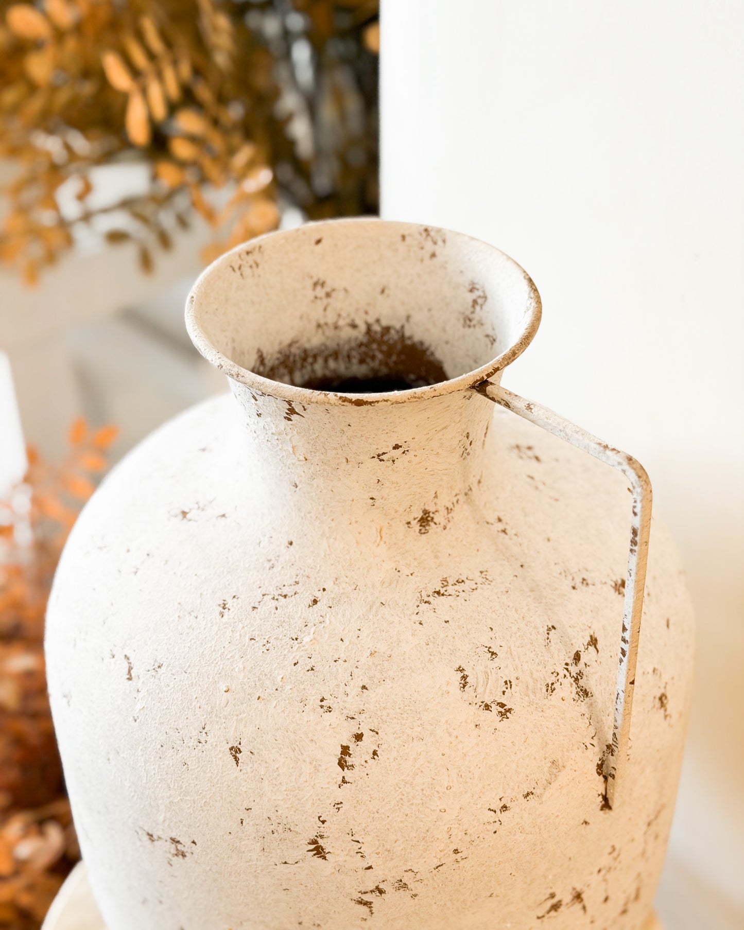 Vaso em Metal Textura Rústica 41cm